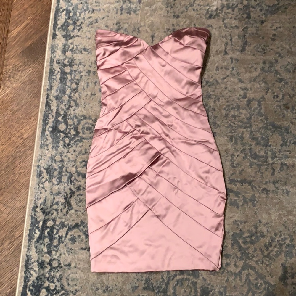 Strapless pink bodycon dress Small